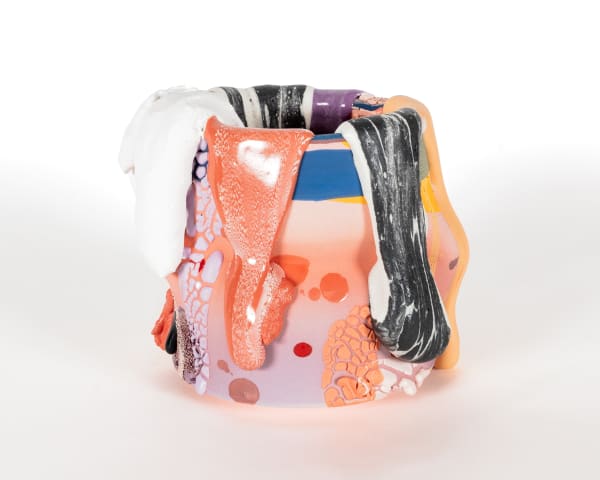 Brian Rochefort Vas IV, 2025 Ceramic, glaze, glass fragments 6 ½ x 8 x 8 in 16.5 x 20.3 x 20.3 cm