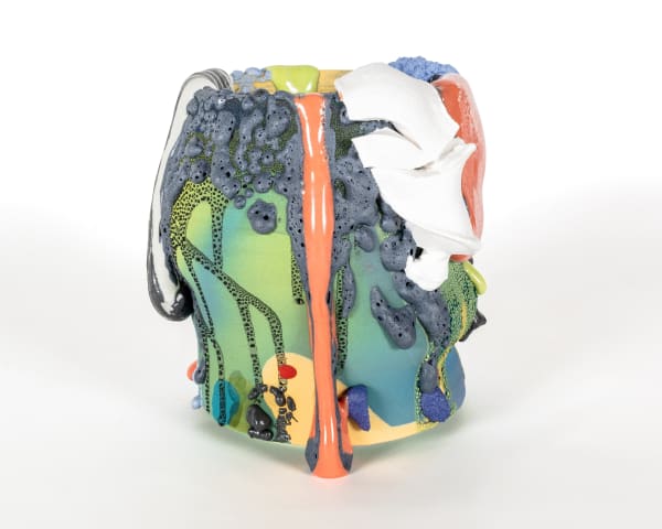 Brian Rochefort Vas V, 2025 Ceramic, glaze, glass fragments 8 x 8 x 8 in 20.3 x 20.3 x 20.3 cm