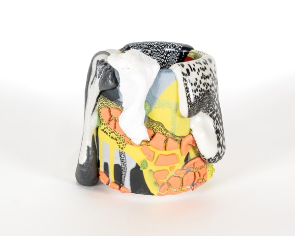 Brian Rochefort Vas VI, 2025 Ceramic, glaze, glass fragments 4 ¾ x 5 ½ x 5 ½ in 12.1 x 14 x 14 cm