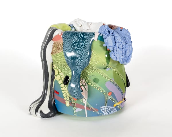 Brian Rochefort Vas VII, 2025 Ceramic, glaze, glass fragments 7 x 9 x 9 in 17.8 x 22.9 x 22.9 cm
