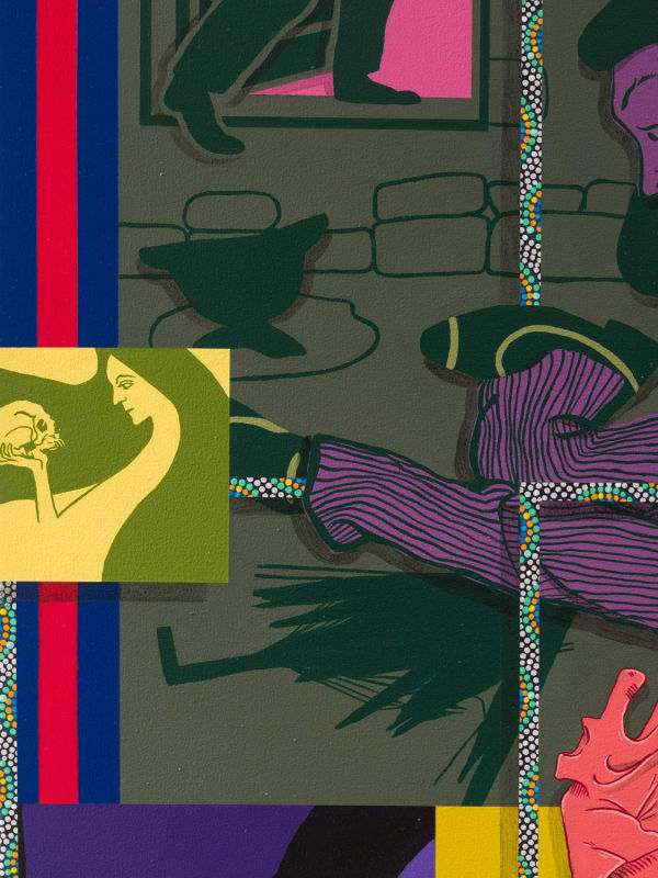 Amir H. Fallah The Ballot or the Bullet, 2022 acrylic on canvas 60 x 60 in 152.4 x 152.4 cm