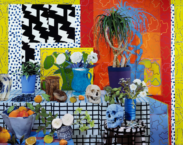 Daniel Gordon, Still Life with Skulls and White Flowers, 2020, Pigment Print, 59.25 x 75 in