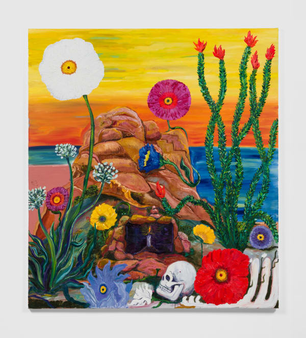 Daniel Gibson, Shrine Trail, 2023. Oil on linen. 75 x 67 in