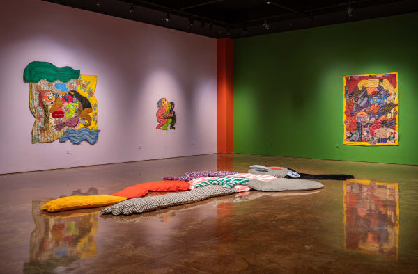 Maria Guzmán Capron, Olas Malcriadas, installation view, Texas State Galleries, August 23 – November 12, 2021. All images courtesy of the artist and Texas State Galleries.