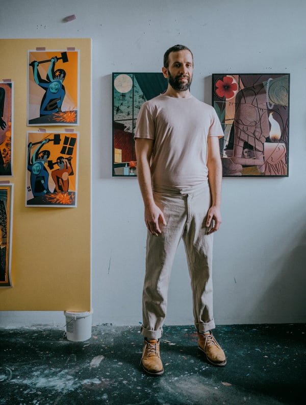 Michael Stamm in his Brooklyn studio. Photographed by Jack Pierson.