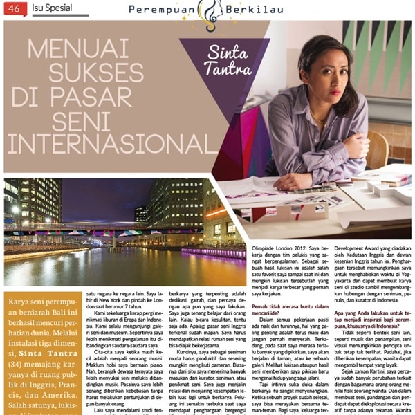 Menuai sukses di pasar seni internasional