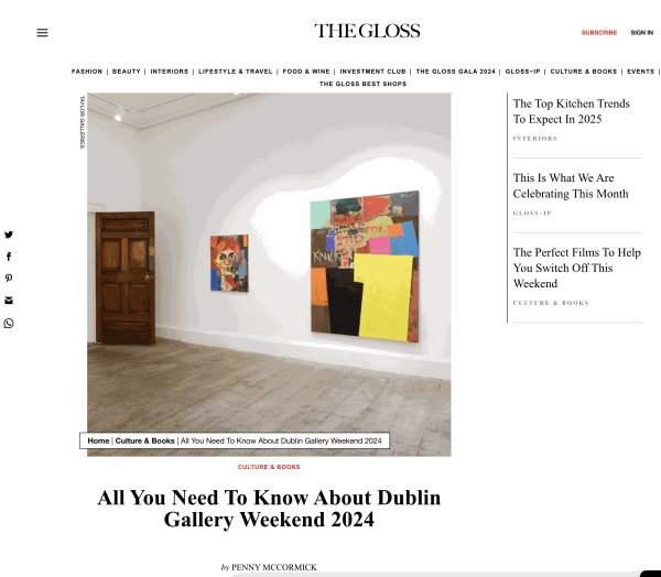 The Gloss: All You Need To Know About Dublin Gallery Weekend 2024 by  Penny McCormick