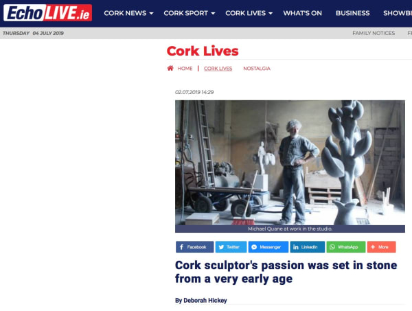 Cork sculptor's passion was set in stone from a very early age