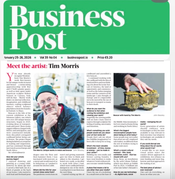 Business Post: Tim Morris, Meet the Artist column by Philip Carton