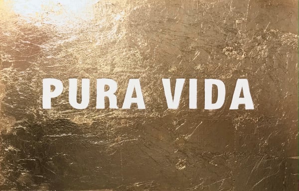 Bella-Wild-Manor-Gallery-Pura-Vida-Positive-Psychology-Contemporary-Text-Art-Motivational-Gold-Leaf-Connor-Harland-Miller-McQueen-Exeter