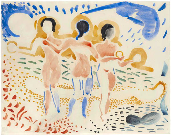 André Derain Les trois Grâces, c. 1906 Watercolour on paper 47.7 x 60.5 cm 18 13/16 x 23 13/16 inches Signed lower right a.derain Watermark Bristol lower left