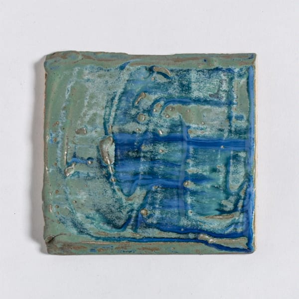 Design: Swirled Texture Glaze: Lithium Blue Green on White