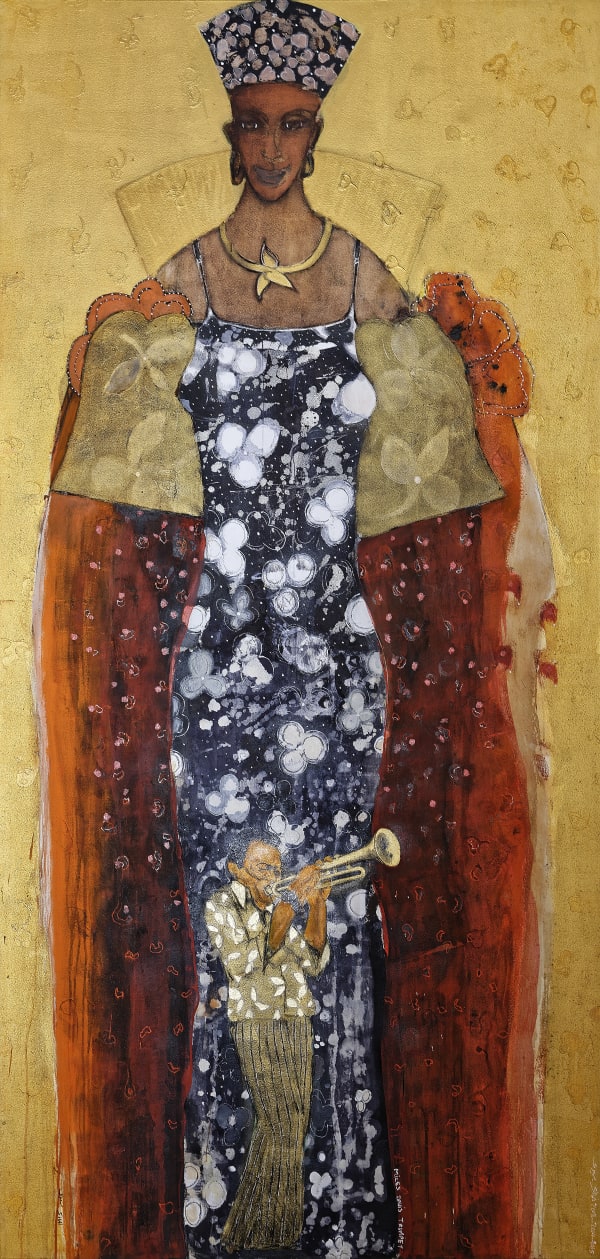 Black Masters, Mixed Media on canvas 147 x 307 cm, 2015