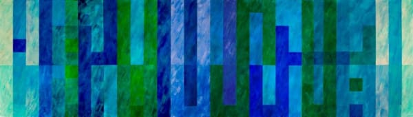 Km2009015 K Boullata La Yura Illa L Alwan 2009 Nothing Is Seen Except Colors Ibn Hazm Al Andalusi Acrylic On Canvas 100X356Cm Quadriptych Large