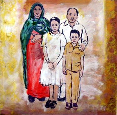 Nubian Family 90X90Cm