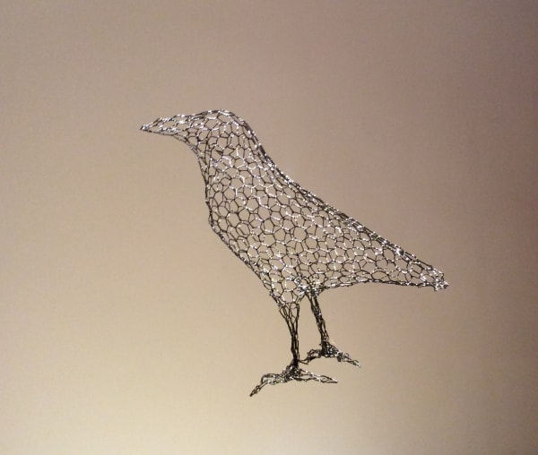 Crow, 2017 Hand-formed sculpture in wire, painted finish in black