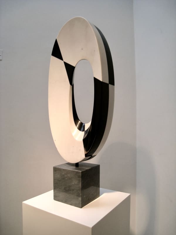 'Radiance' Sculpture By Francois Kovacs, early 1970s Black and white marble