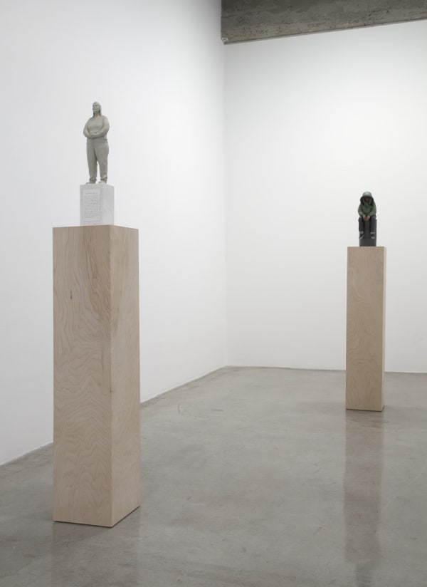 Gillian wearing small sculptures