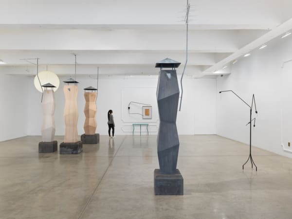 Boyce installation image at TBG NY, chimney sculptures