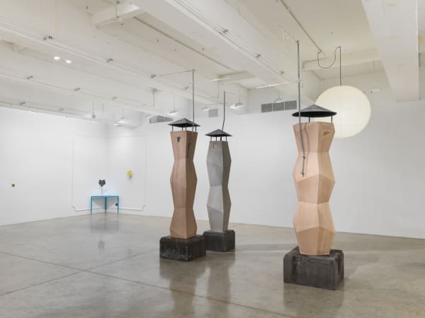 Boyce installation image at TBG NY, chimney sculptures