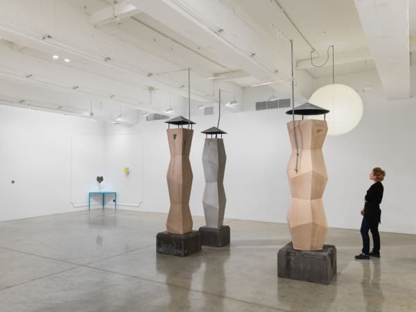 Boyce installation image at TBG NY, chimney sculptures