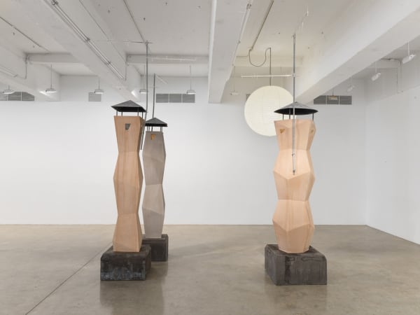 Boyce installation image at TBG NY, chimney sculptures