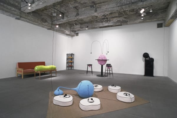 Charles Long installation view at TBG, sculptures with stereo lab