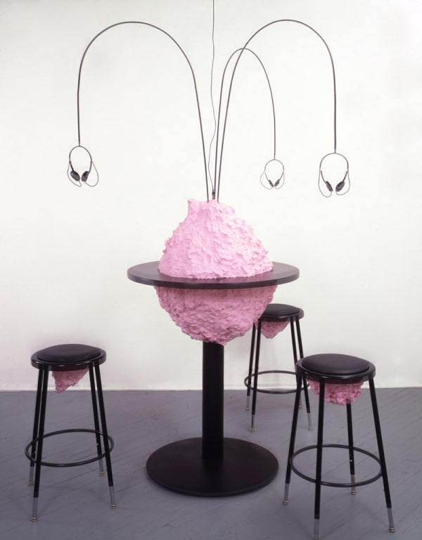 Charles Long installation view at TBG, sculptures with stereo lab