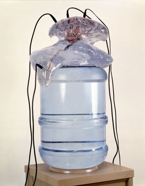 Charles Long installation view at TBG, sculptures with stereo lab