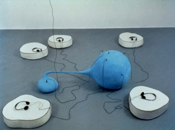 Charles Long installation view at TBG, sculptures with stereo lab
