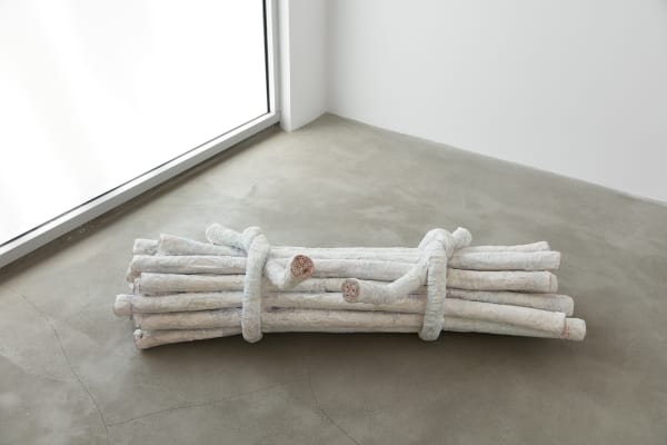 Charles Long installation view at TBG, bundle of sticks