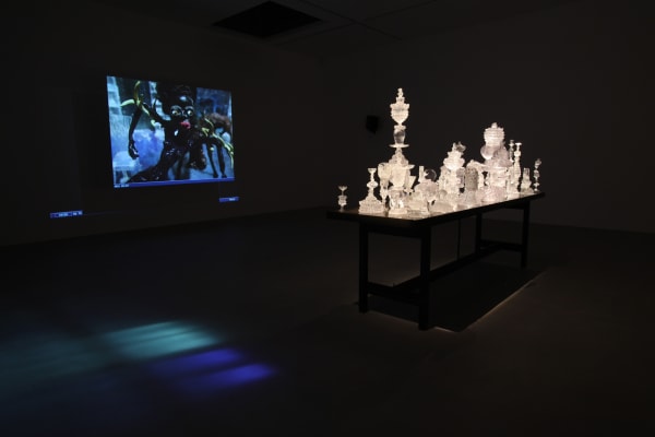 Djurberg & Berg glass sculptures and video installation