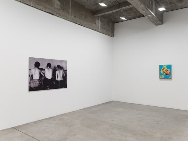 Lisa Oppenheim installation view, women working photographs