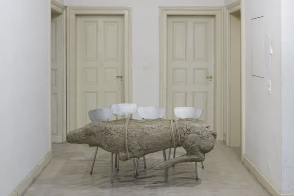 image of Manders sculpture, Manders installation at Parcours in Basel