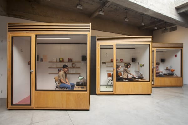 Phil Collins record player booth installation