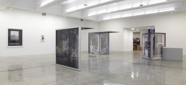 image of Hornig sculptures with transparent photographs