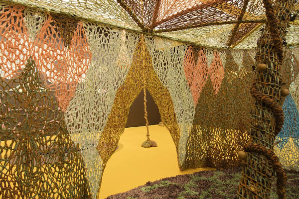 Ernesto Neto installation with crochet
