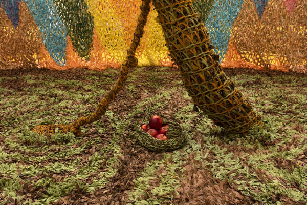 Ernesto Neto installation with crochet