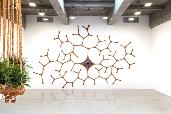 Ernesto Neto installation view at TBG with 3 sculptures