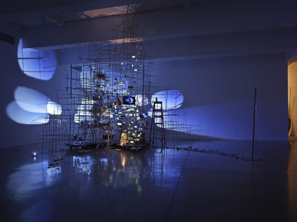 Sarah Sze, installation view of video projections