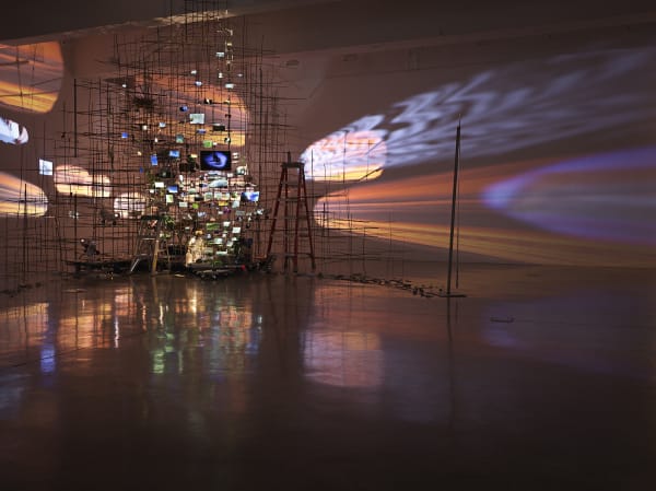 Sarah Sze, installation view of video projections