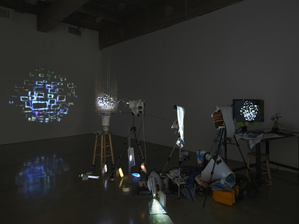 Sarah Sze, installation view of video projections