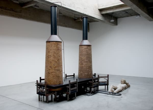 image of Manders sculpture, installation at TBG