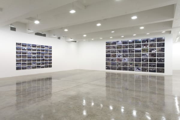 image of installation view of Eliasson Icelandic photographs in grids