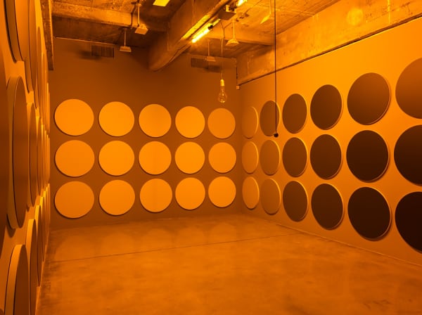 Image of Eliasson, monochrome room installation