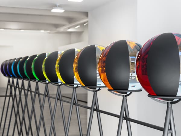 Image of Eliasson, rainbow crystal spheres