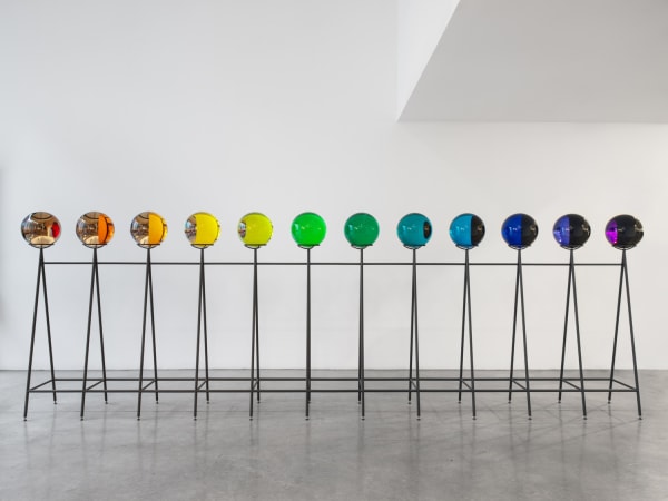 Image of Eliasson, rainbow crystal spheres