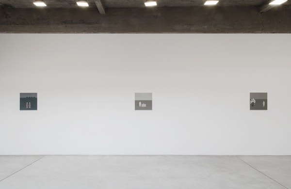 Installation view of Rita Lundqvist small paintings