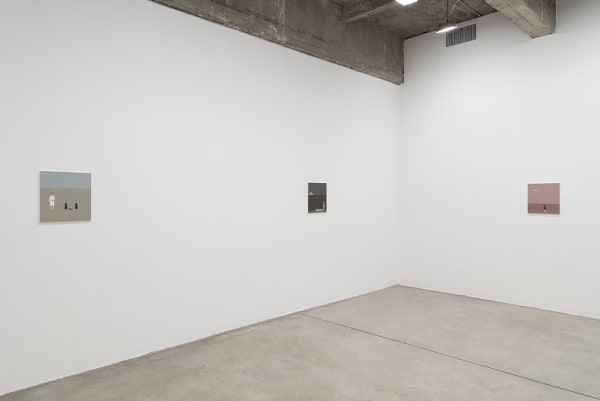 Installation view of Rita Lundqvist small paintings