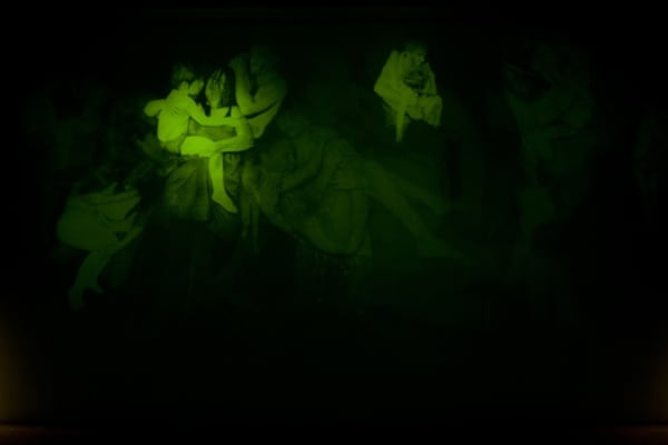installation view of Collishaw projections